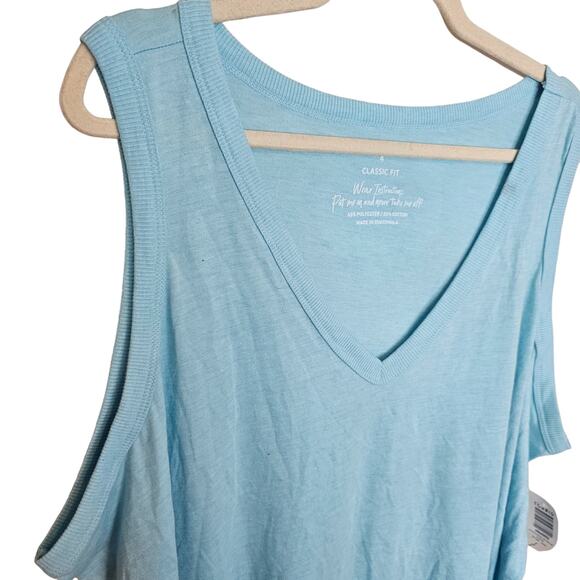 Torrid Tank V Neck Tank Top Women 4X Blue Sleeveless Tank Top Plus Size Top NEW - Picture 4 of 8
